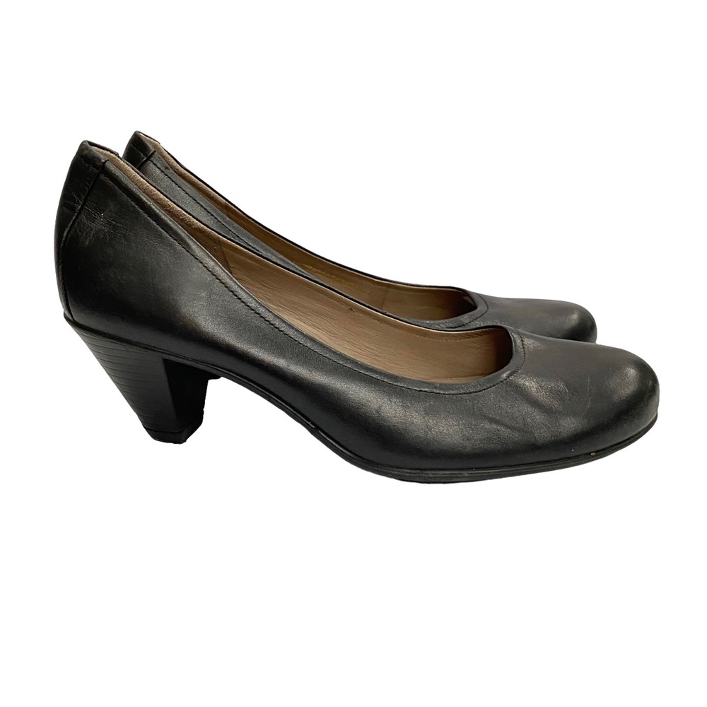 Ecco Black Leather Classic Pumps Heels Dress Work Shoes size 37 6 6.5